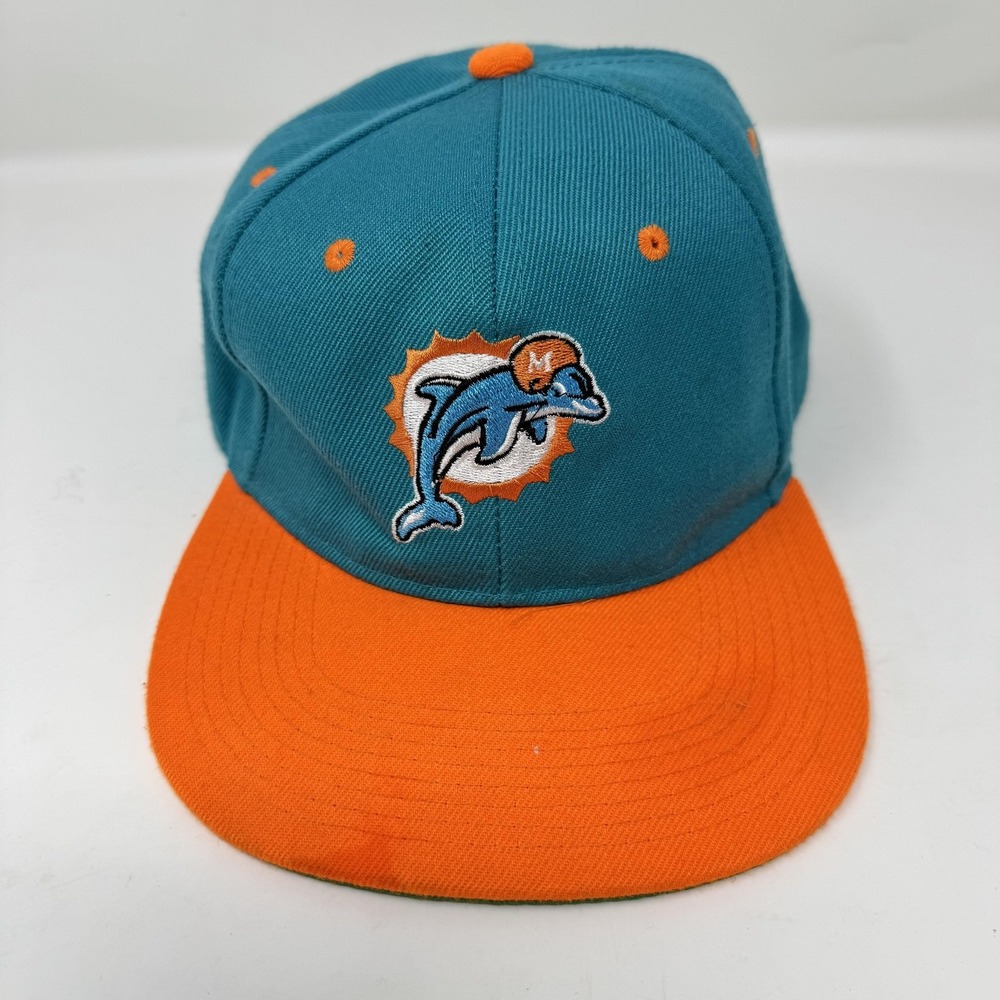 Miami Dolphins Hat Cap Snap Back‎ Teal Orange NFL Football Throwback Old Logo